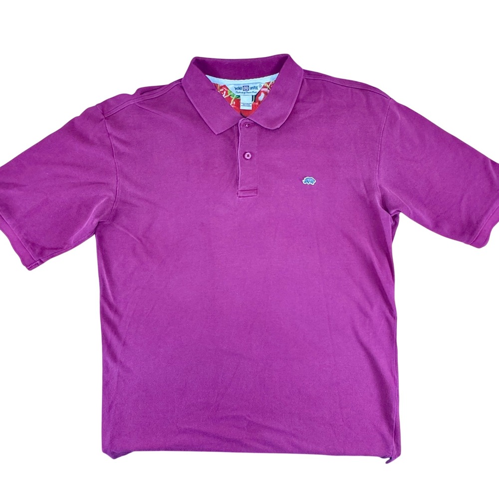 Ecko Unltd Polo Shirt Men's XLT Purple Rhino Logo Casual‎ Streetwear